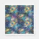 Search for peacock feather napkins Blue