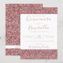 Search for pink gold quinceanera invitations Glitter