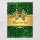Search for green gold quinceanera invitations Glitter