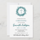 Search for minimalist christening invitations Greenery baptism