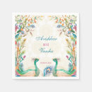 Recherche de paon serviettes Aquarelle