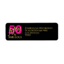 Search for black and pink return address labels 50 year old