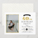 Search for man 40th birthday invitations Gold