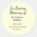 Search for in memory stickers Funeral keepsake