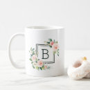 Recherche de cadre floral tasses Monogramme