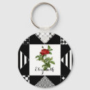 Search for red and white rose keychains For her