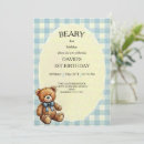 Search for simple blue 1st birthday invitations Beary first birthday
