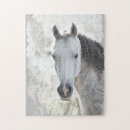 Recherche de portrait équestre puzzles Blanc