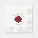 Search for red rose napkins Birthday party