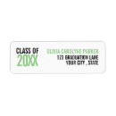 Search for green graduation return address labels High school graduation