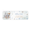 Search for blue snowflakes return address labels Birthday party