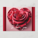 Search for rose heart postcards Red