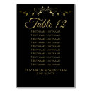 Search for gold foil table cards Black and gold