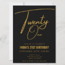 Search for gold 21st birthday invitations Typography