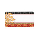Search for red ornament return address labels Damask