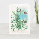 Recherche de oiseaux dans la neige vœux cartes Mistletoe