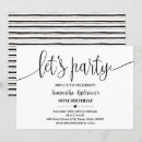 Search for any age birthday invitations Black and white