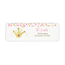 Search for crown return address labels Princess birthday