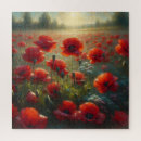 Recherche de pavot rouge puzzles Aquarelle