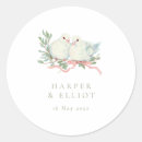 Search for vintage bird wedding stickers Love birds