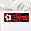 Search for soccer return address labels Red