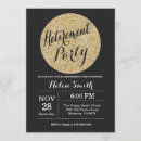 Search for black retirement party invitations Gold