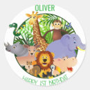 Search for jungle animals stickers Boy 1st birthday