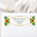 Search for gold flower return address labels Sunflower