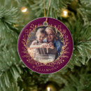 Search for burgundy gold ornaments Family photo
