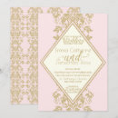 Recherche de rose de damassé mariage invitations Glamour
