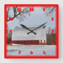 Recherche de grange rouge horloges Neige