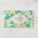 Recherche de paon turquoise cartes visite Vintage