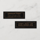 Search for gold ticket business cards Black and gold