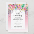 Search for pink and silver wedding invitations Glitter
