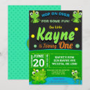 Search for frog 1st birthday invitations Blue