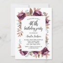 Search for purple 40th birthday invitations Botanical