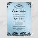 Recherche de bleue de damassé invitations Quinceanera