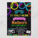 Search for 80s party invitations Glow in the dark