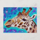 Recherche de peinture girafe cartes postales Safari