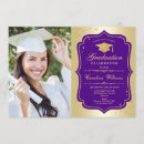 Search for purple and gold graduation invitations Picture