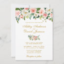 Search for pink and gold wedding invitations Watercolor floral