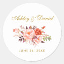 Search for peach and gold stickers Floral watercolor