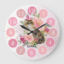 Recherche de chat floral horloges Aquarelle