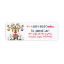 Search for red ornament return address labels Santa