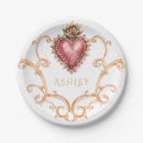 Recherche de baroque assiettes en papier Monogramme