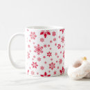Search for red and white snowflakes mugs Snowflake pattern