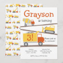 Search for construction site birthday invitations Trucks