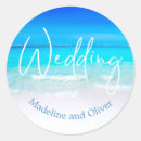 Search for modern beach wedding stickers Destination