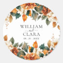Search for floral round wedding stickers Spring summer fall
