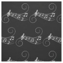 Search for musical notes fabric Black